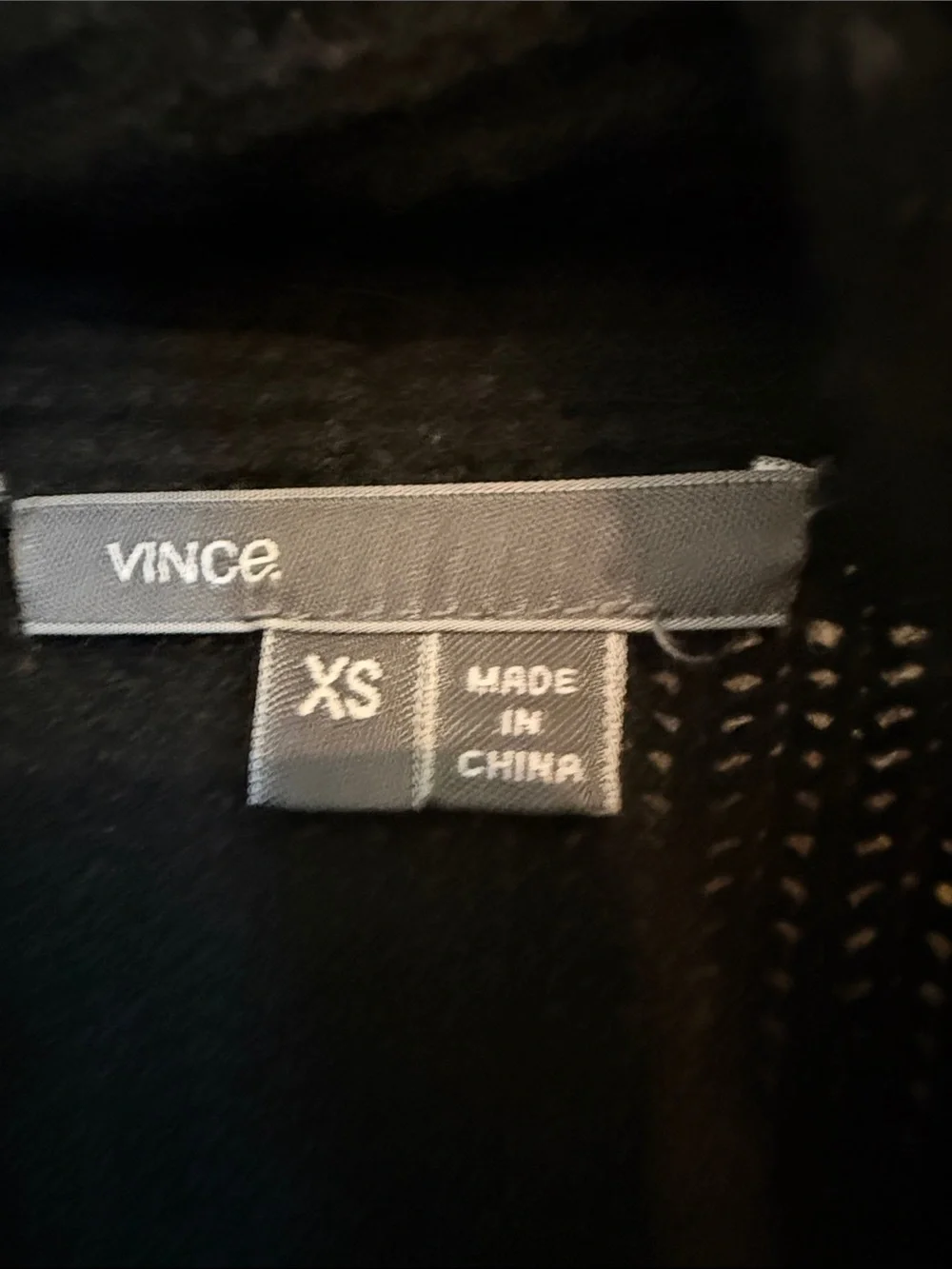 Vince Black Ribbed Shawl-Collar Open Cardigan